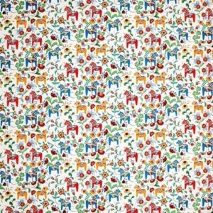 Arvidssons Textil Dalahäst Mini Kangas Valkoinen