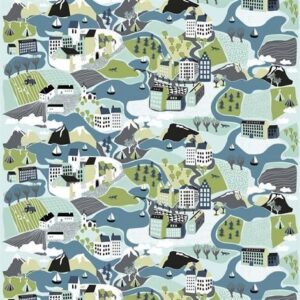 Arvidssons Textil Sverigeresan Kangas Vihreä