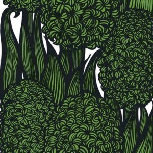 Marimekko Hyasintti Kangas Vihreä-Valkoinen