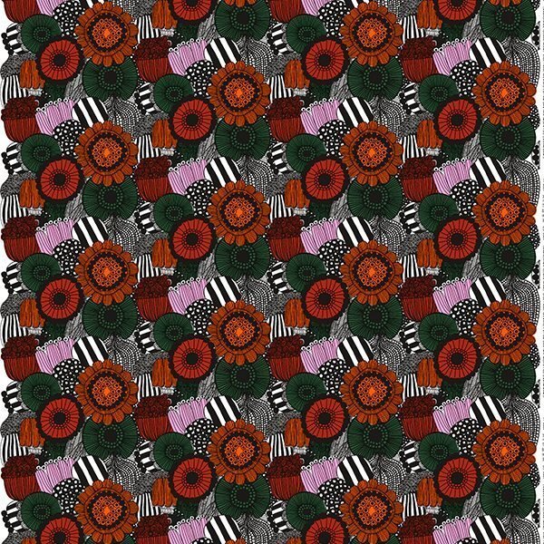 Marimekko Pieni Siirtolapuutarha Kangas Oranssi Vihre Kangaskauppa24 Marimekko Pieni Siirtolapuutarha Kangas Oranssi Vihre Kangaskauppa24