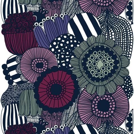 Marimekko Siirtolapuutarha Kangas Valkoinen Liila Harmaa Kangaskauppa24 Marimekko Siirtolapuutarha Kangas Valkoinen Liila Harmaa Kangaskauppa24