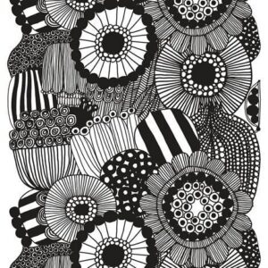 Marimekko Siirtolapuutarha Kangas Valkoinen-Musta
