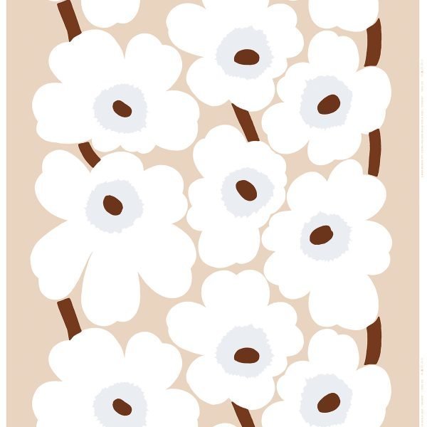 Marimekko Unikko Pellavakangas Beige / Valkoinen / Ruskea